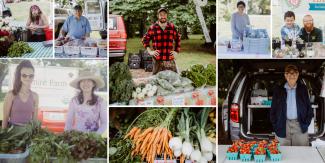 Rhode Island farmers selling their fresh produce at the State-run Farmers Markets