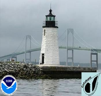 Lighthouse with bridge in the background