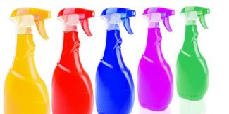 cleaning chemical bottles