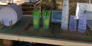  reusable cups, straws & plates