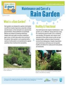 Maintenance and Care of A Rain Garden Factsheet
