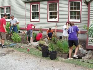 Rain Garden Scouts planting 