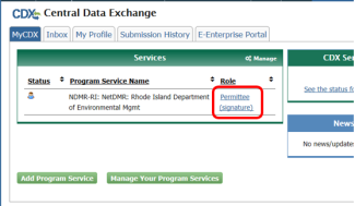 Central data exchange screen shot