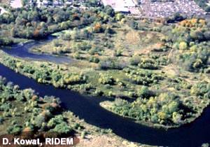 Aerial photo of Rhode Island's lakes and streams