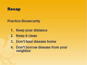 recap of biosecurity practices for avian influenza