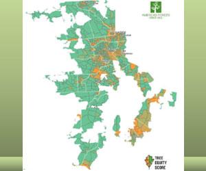 map showing climate health and trees in rhode island