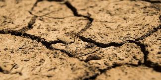 dried and cracked ground from drought