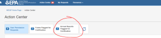 Annual Reports Flagged for Certification screen shot