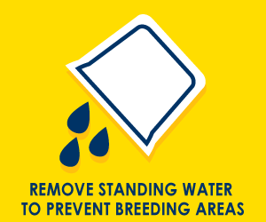 remove standing water to prevent breeding areas