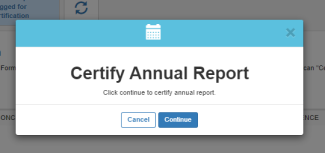 certified annual report screen shot