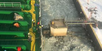 Photo of tanker docks at Exxon Mobil in the ice