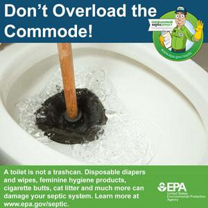 Septic don't overload the commode