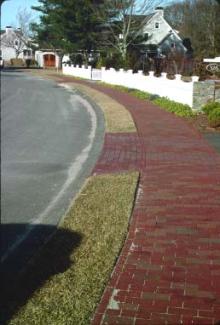 Photo of brick sidewalk