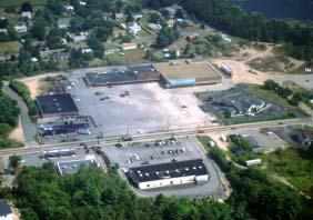 Aerial view of commercial development