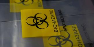 Biohazard specimen bags. Image by Andreas Lischka from Pixabay.com.
