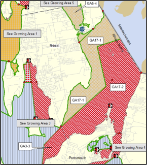 Map of reopened shellfish harvesting area