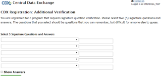 Screenshot of webscreen in EPA's CDX program