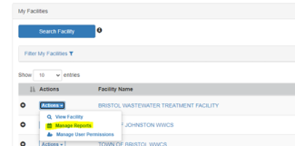 Screen shot from USEPA's CDX system for guidance