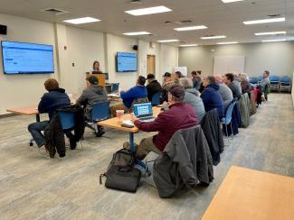 DEM hosted a training session about the new electronic submission tool for WWTF operators at its Providence HQ.