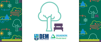 Icon of tree with a bench next to it to signify urban trees