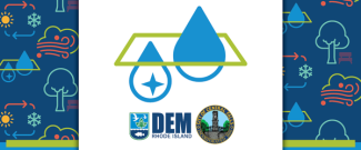 Icon with water droplets traveling through the ground signifying water quality