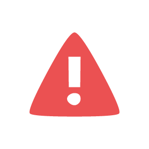 An icon graphic of a red triangle with a white exclamation mark on top