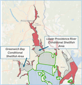 Greenwich Bay Lower Providence River Conditional Shellfish Area