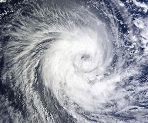 Image of a hurricane from above by pixabay.com WikiImage