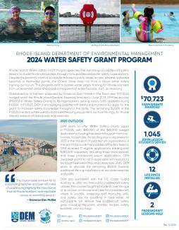 Cover of the annual report for the water safety grant program in 2024