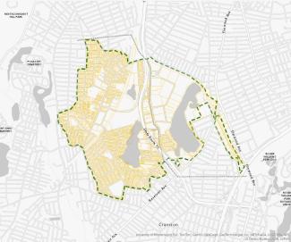 Map showing parcels intersecting the watershed