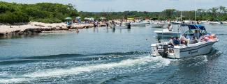 Boaters at the Charlestown Breachway